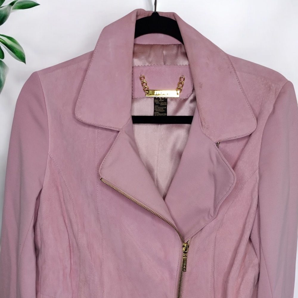 IMAN Women's Pink Motorcycle Jacket S - Picture 2 of 7